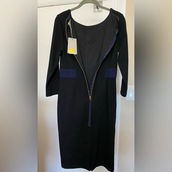 NWT Boden Laura Ottoman Sheath Dress Black/Blue Size 6P - Picture 4 of 12